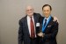 Dr. Nagib Callaos, General Chair, giving Prof. Shigehiro Hashimoto an award "In Appreciation for Delivering a Great Keynote Address at a Plenary Session."